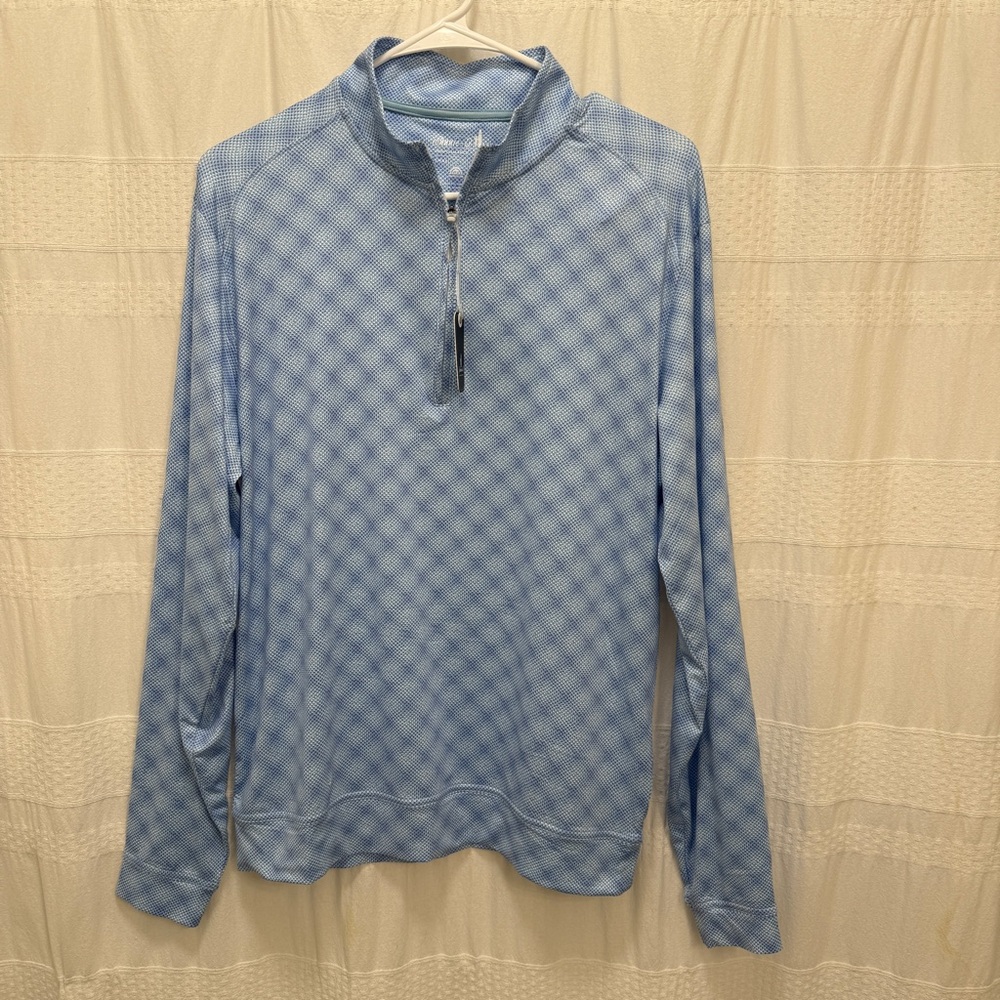 NWT Johnnie-O Performance Sperlings Quarter-Zip Pullover Blue AOP Men’s Small
